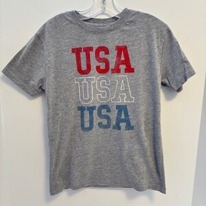 MAD Engine Boy's USA Short Sleeve T-Shirt Gray Size M